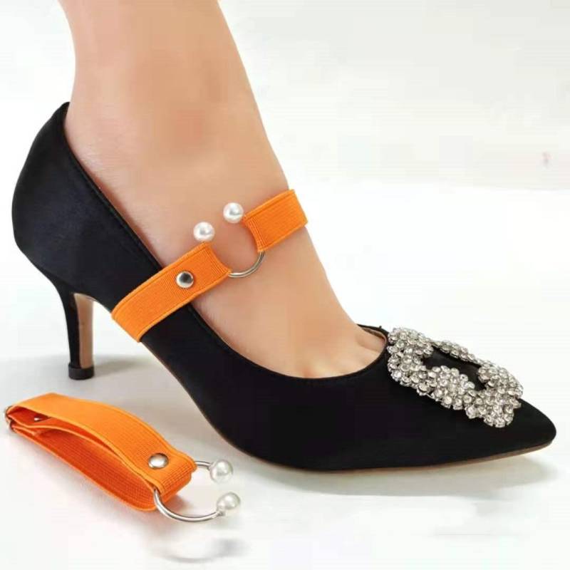 1 paar Hohe Elastische Schuh Riemen Halten Lose High Heels Schuhe Band Anti-lose für Mädchen Frauen Schuhe Gürtel einfarbig Schnürsenkel von Joom DACH