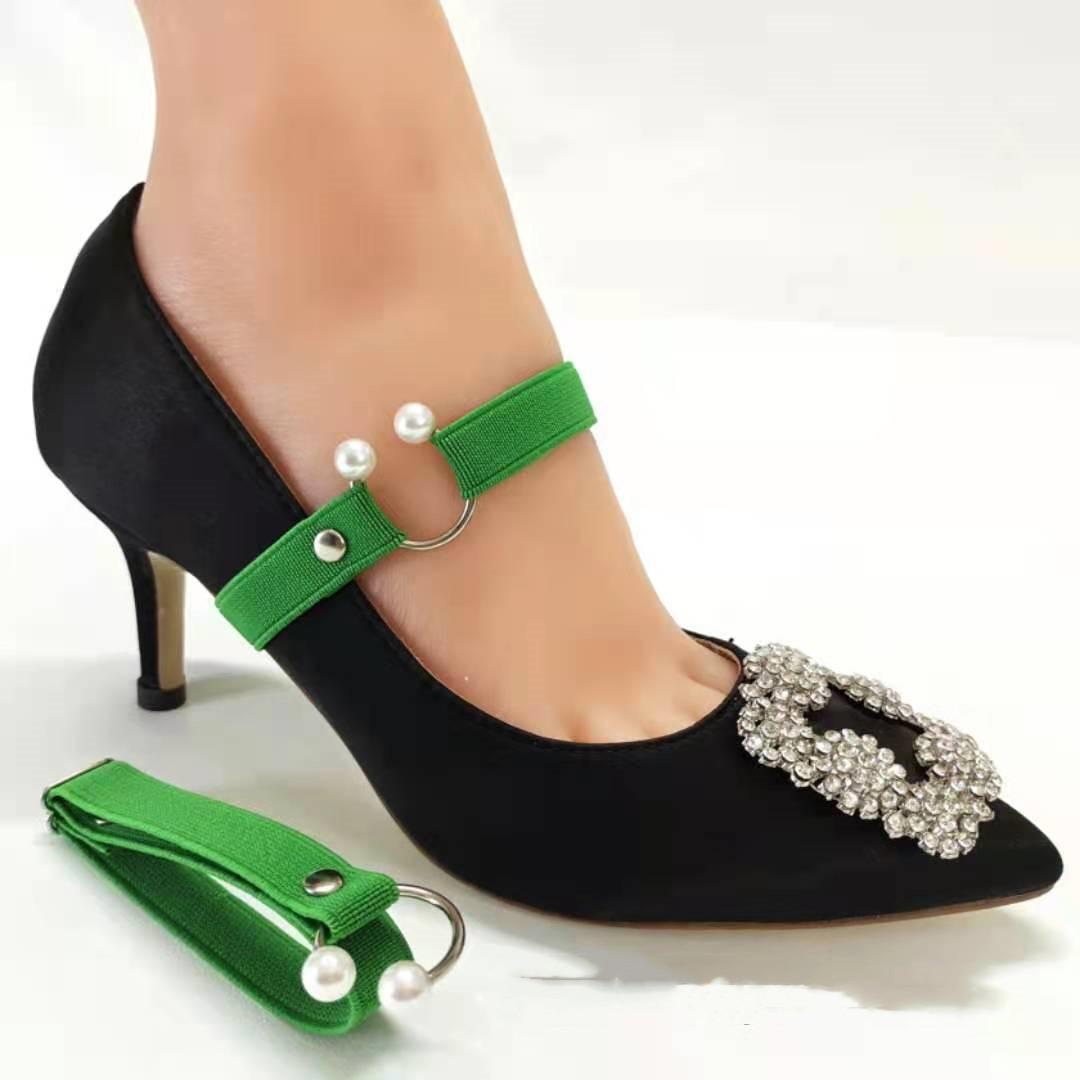 1 paar Hohe Elastische Schuh Riemen Halten Lose High Heels Schuhe Band Anti-lose für Mädchen Frauen Schuhe Gürtel einfarbig Schnürsenkel von Joom DACH