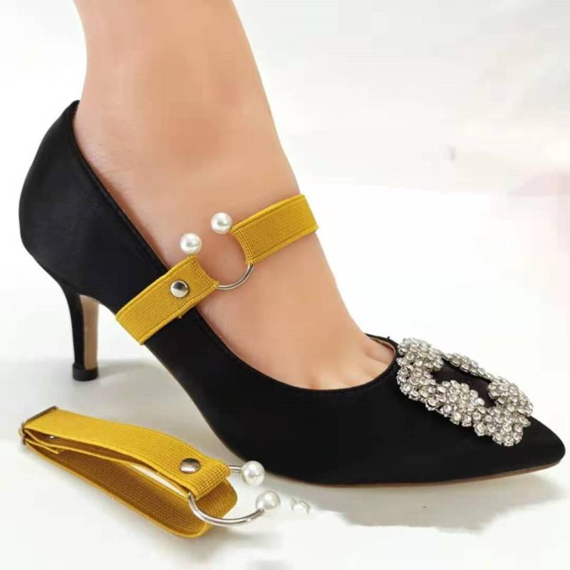 1 paar Hohe Elastische Schuh Riemen Halten Lose High Heels Schuhe Band Anti-lose für Mädchen Frauen Schuhe Gürtel einfarbig Schnürsenkel von Joom DACH