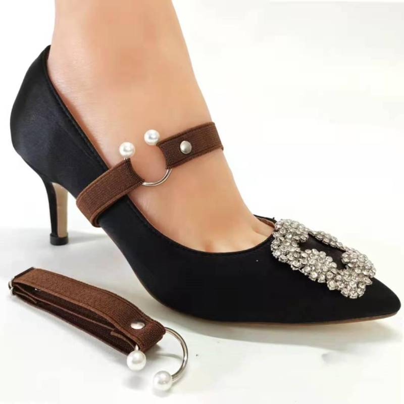 1 paar Hohe Elastische Schuh Riemen Halten Lose High Heels Schuhe Band Anti-lose für Mädchen Frauen Schuhe Gürtel einfarbig Schnürsenkel von Joom DACH