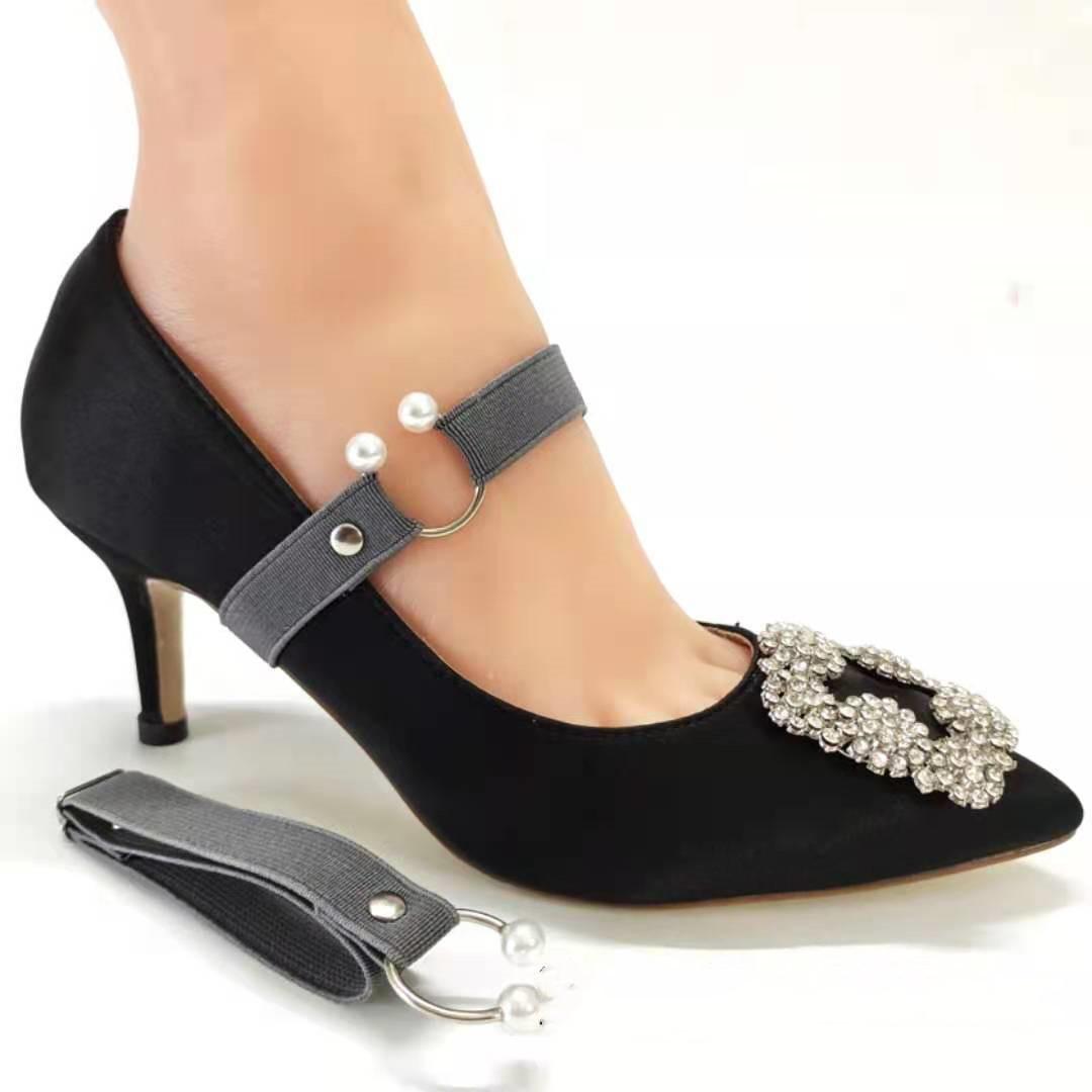 1 paar Hohe Elastische Schuh Riemen Halten Lose High Heels Schuhe Band Anti-lose für Mädchen Frauen Schuhe Gürtel einfarbig Schnürsenkel von Joom DACH
