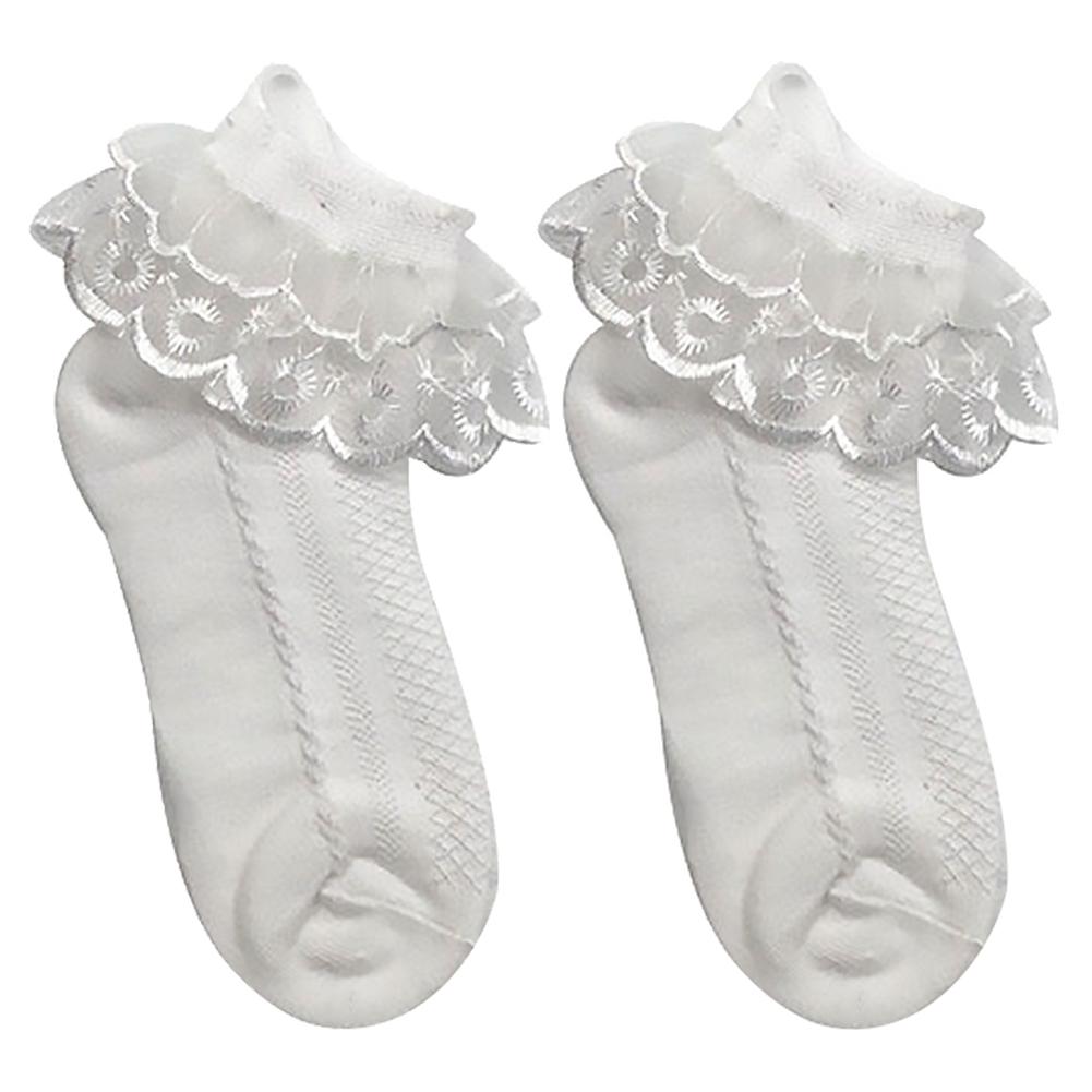 1 paar Kinder Baby Mädchen Prinzessin Party Bühne Einfarbig Spitze Elastische Ankle Socken Kreative Socsk M weiß von Joom DACH