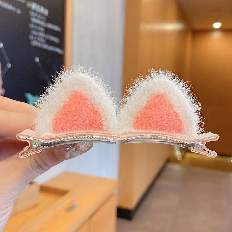 1 paar Kinder Plüsch Katze Ohr Haar Clips Kawai Mädchen Mini Haar Zubehör Farbe Mode Entenschnabel Clip für Frauen Styling Werkzeuge von Joom DACH