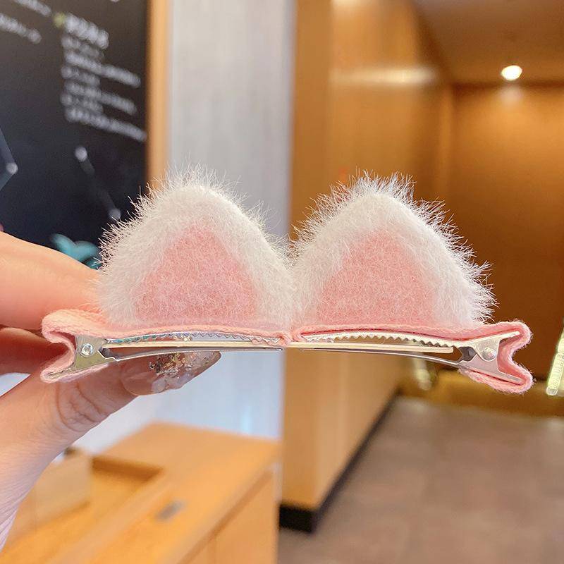 1 paar Kinder Plüsch Katze Ohr Haar Clips Kawai Mädchen Mini Haar Zubehör Farbe Mode Entenschnabel Clip für Frauen Styling Werkzeuge von Joom DACH