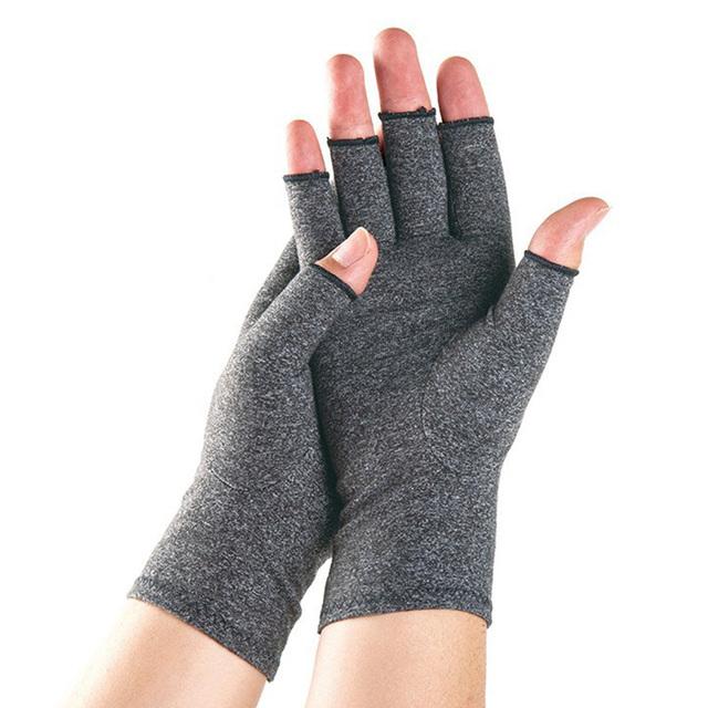 1 paar Kompression Handschuhe Handgelenk Unterstützung Joint Pain Relief Hand Brace Frauen Männer Therapie Armband Kompression Handschuhe L  (20-24CM) grau von Joom DACH