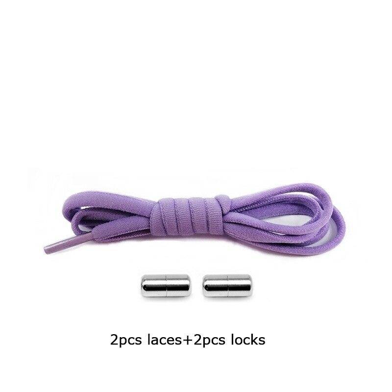 1 paar Neue Schnürsenkel Ohne Krawatten Für Kinder Erwachsene Schnell Faul Schnürsenkel Frauen Männer Metall Lock Elastische Schnürsenkel Turnschuhe schuh Saiten violett von Joom DACH