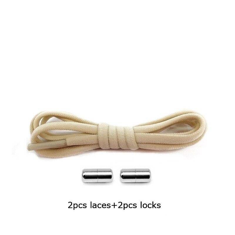 1 paar Neue Schnürsenkel Ohne Krawatten Für Kinder Erwachsene Schnell Faul Schnürsenkel Frauen Männer Metall Lock Elastische Schnürsenkel Turnschuhe schuh Saiten khaki von Joom DACH
