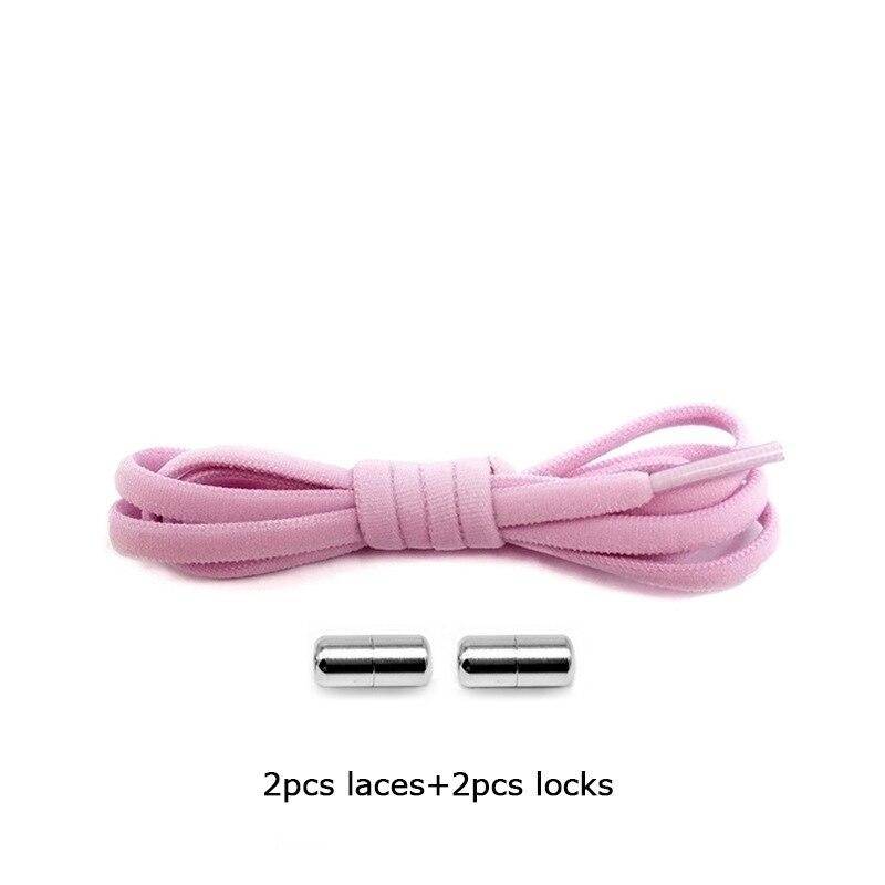 1 paar Neue Schnürsenkel Ohne Krawatten Für Kinder Erwachsene Schnell Faul Schnürsenkel Frauen Männer Metall Lock Elastische Schnürsenkel Turnschuhe schuh Saiten rosa von Joom DACH
