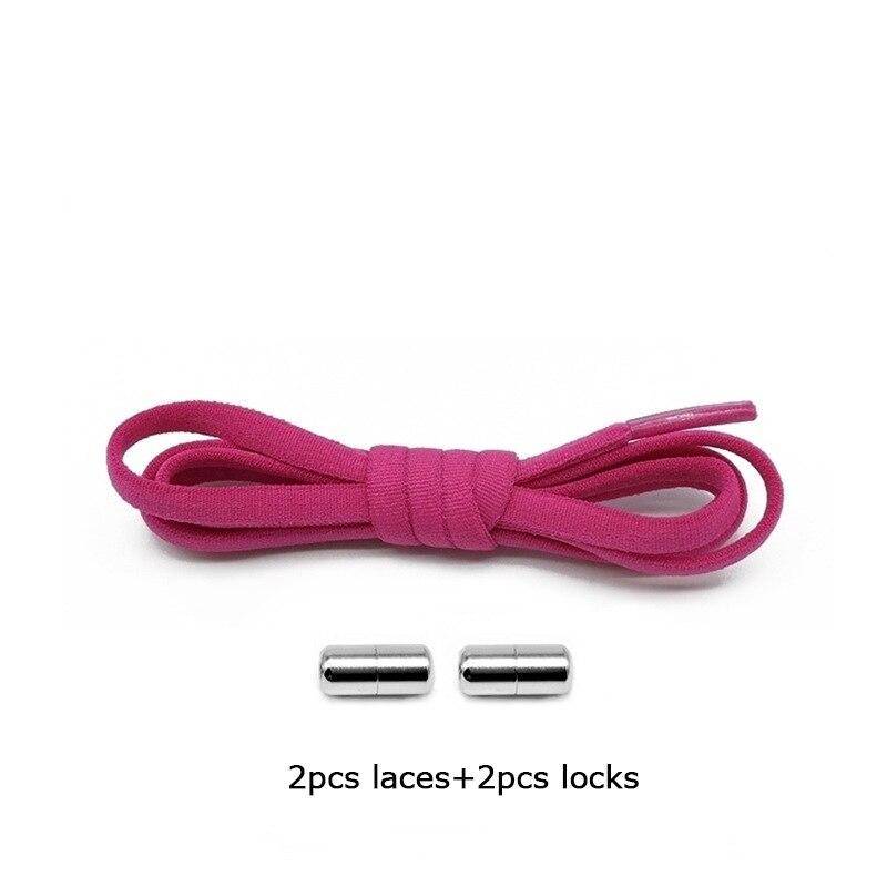 1 paar Neue Schnürsenkel Ohne Krawatten Für Kinder Erwachsene Schnell Faul Schnürsenkel Frauen Männer Metall Lock Elastische Schnürsenkel Turnschuhe schuh Saiten hellrosa von Joom DACH