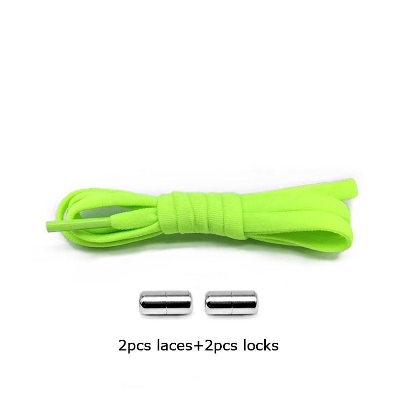 1 paar Neue Schnürsenkel Ohne Krawatten Für Kinder Erwachsene Schnell Faul Schnürsenkel Frauen Männer Metall Lock Elastische Schnürsenkel Turnschuhe schuh Saiten grün von Joom DACH