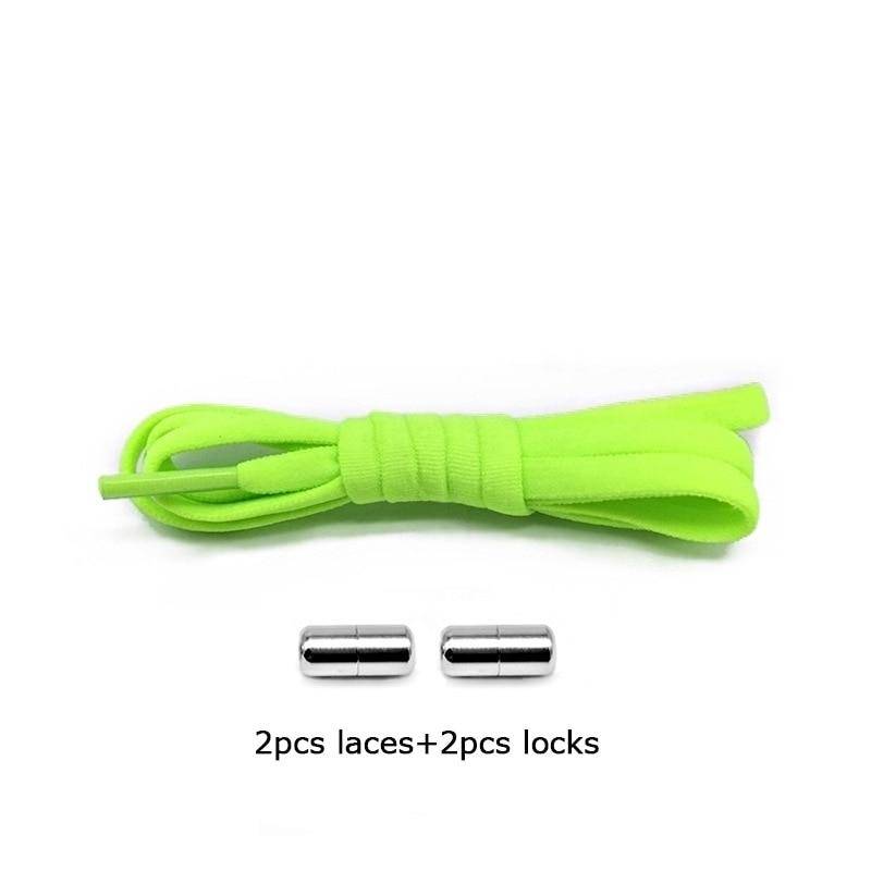 1 paar Neue Schnürsenkel Ohne Krawatten Für Kinder Erwachsene Schnell Faul Schnürsenkel Frauen Männer Metall Lock Elastische Schnürsenkel Turnschuhe schuh Saiten grün von Joom DACH