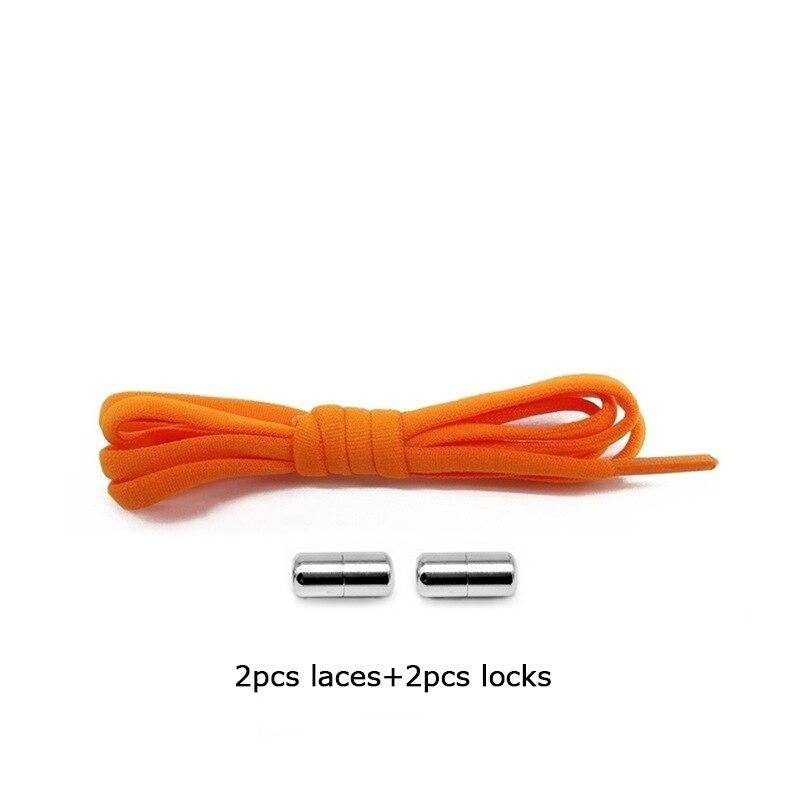 1 paar Neue Schnürsenkel Ohne Krawatten Für Kinder Erwachsene Schnell Faul Schnürsenkel Frauen Männer Metall Lock Elastische Schnürsenkel Turnschuhe schuh Saiten orange von Joom DACH