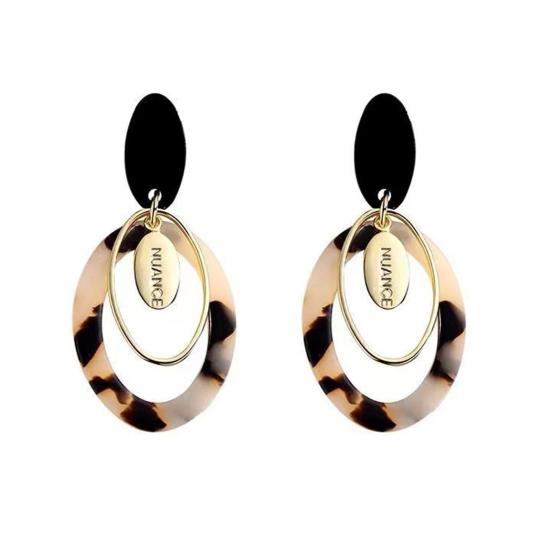 1 paar Ohrstecker Übertrieben Multi-schichten Hohl Große Retro Leopard Frauen Ohrringe Modeschmuck goldgelb von Joom DACH