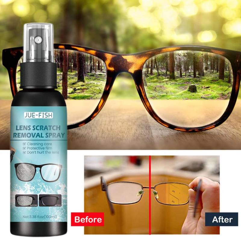 1 stück Gläser Reiniger 100ml Brillen Kratzer Entfernen Spray Reparatur Schmutz Öl Entfernung Spray Für Bildschirm Optische schwarz von Joom DACH