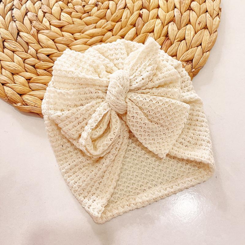 1 stück Große Waffel Gestrickte Bögen Turban Baby Kleinkind Babes Kopf Wraps Mädchen Jungen Beanies Caps Infant Haar Zubehör Kinder Headwear beige von Joom DACH