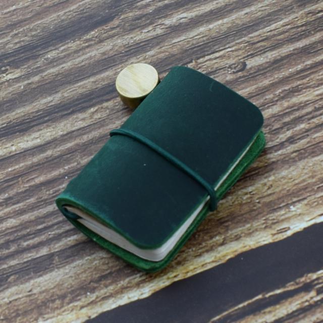 1 stück Kleines Leder-Notizbuch Taschenbuch Skizzenbuch Mini Vintage Retro Niedlich Kawaii Tragbarer Tagesplaner Organizer Reisebedarf grün von Joom DACH