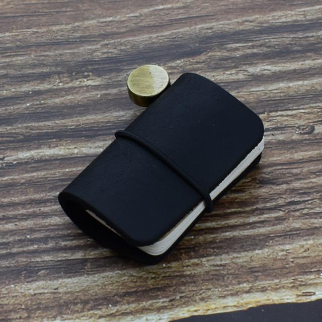 1 stück Kleines Leder-Notizbuch Taschenbuch Skizzenbuch Mini Vintage Retro Niedlich Kawaii Tragbarer Tagesplaner Organizer Reisebedarf schwarz von Joom DACH