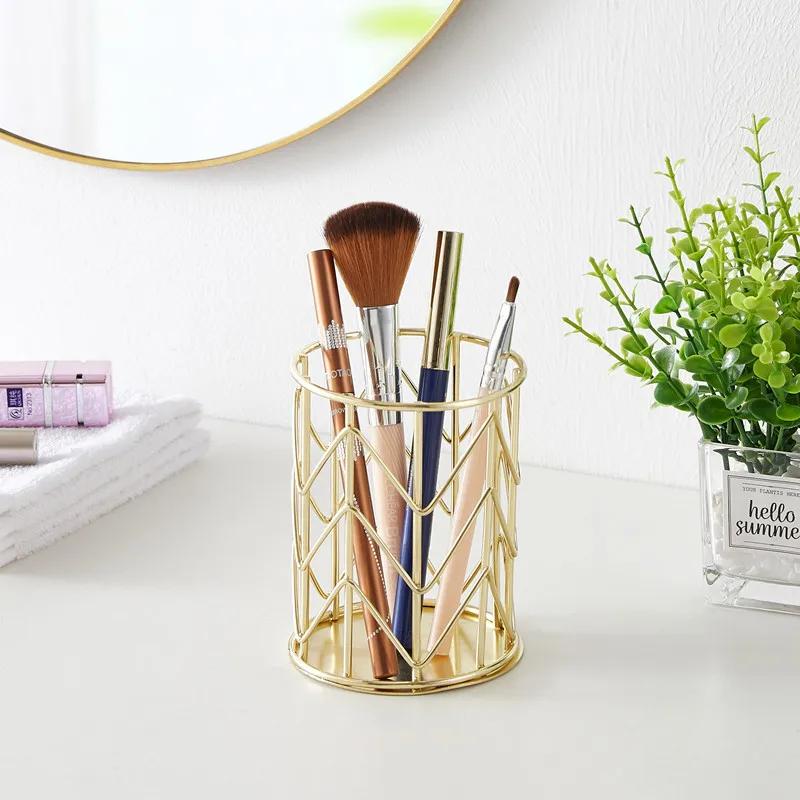 1 stück Rose Gold Hause Schreibtisch Schreibwaren Dekor Stift Bleistift Topf Halter Container Organizer Make-Up Pinsel Lagerung Schreibtisch Schreibtisch Zubehör von Joom DACH