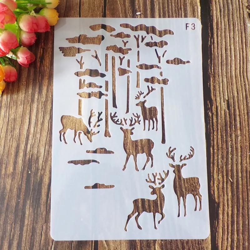 1 stück Schablone Vorlagen Niedlichen Cartoon Tier Floral Hohl Zeichnung Schablone Schichtung Wand Malerei DIY Scrapbooking Journal Decor von Joom DACH