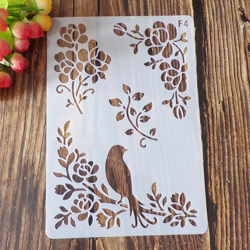 1 stück Schablone Vorlagen Niedlichen Cartoon Tier Floral Hohl Zeichnung Schablone Schichtung Wand Malerei DIY Scrapbooking Journal Decor von Joom DACH