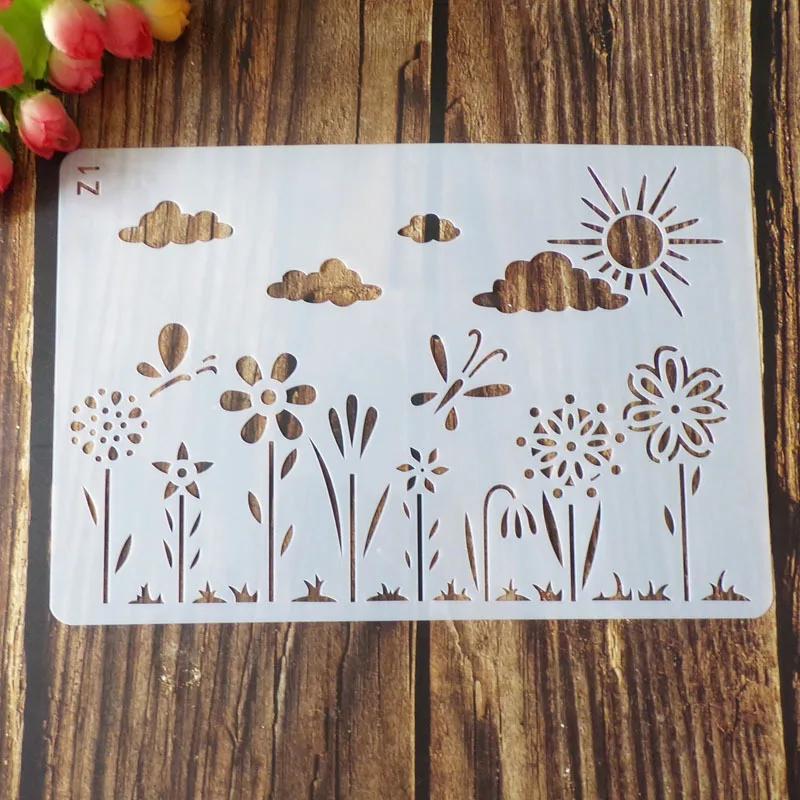 1 stück Schablone Vorlagen Niedlichen Cartoon Tier Floral Hohl Zeichnung Schablone Schichtung Wand Malerei DIY Scrapbooking Journal Decor von Joom DACH