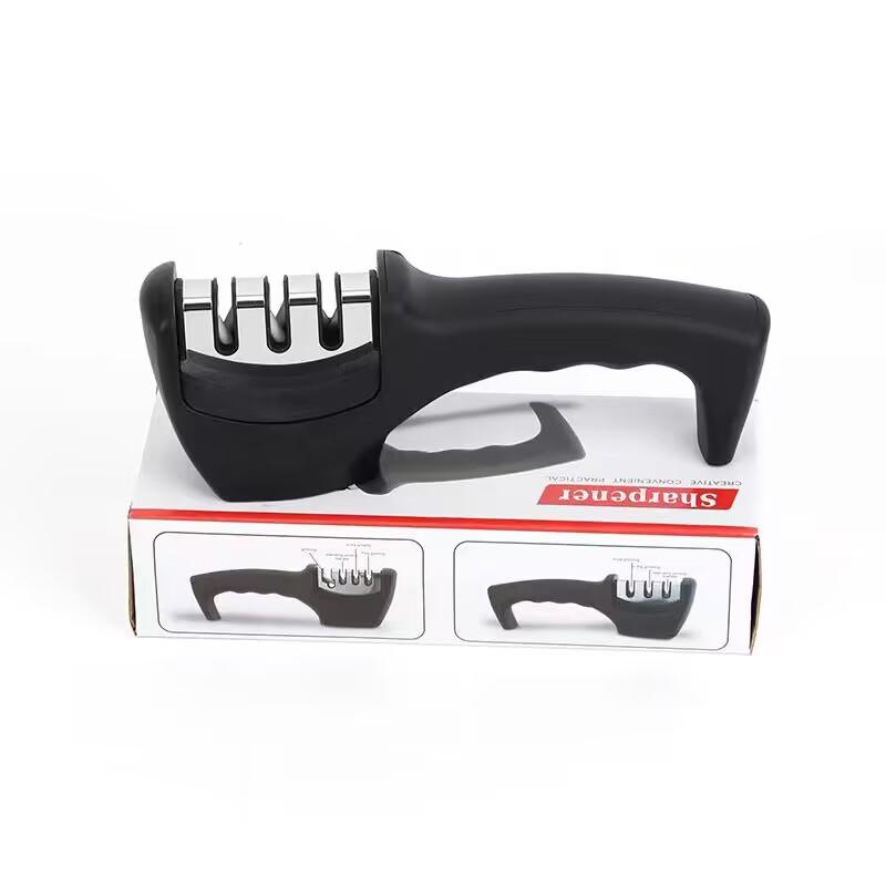 1 stück Schwarz 3 Stufen Typ Schnellschärfwerkzeug Messerschärfer Handheld Multifunktion Mit Rutschfester Basis Küchenmesser M von Joom DACH
