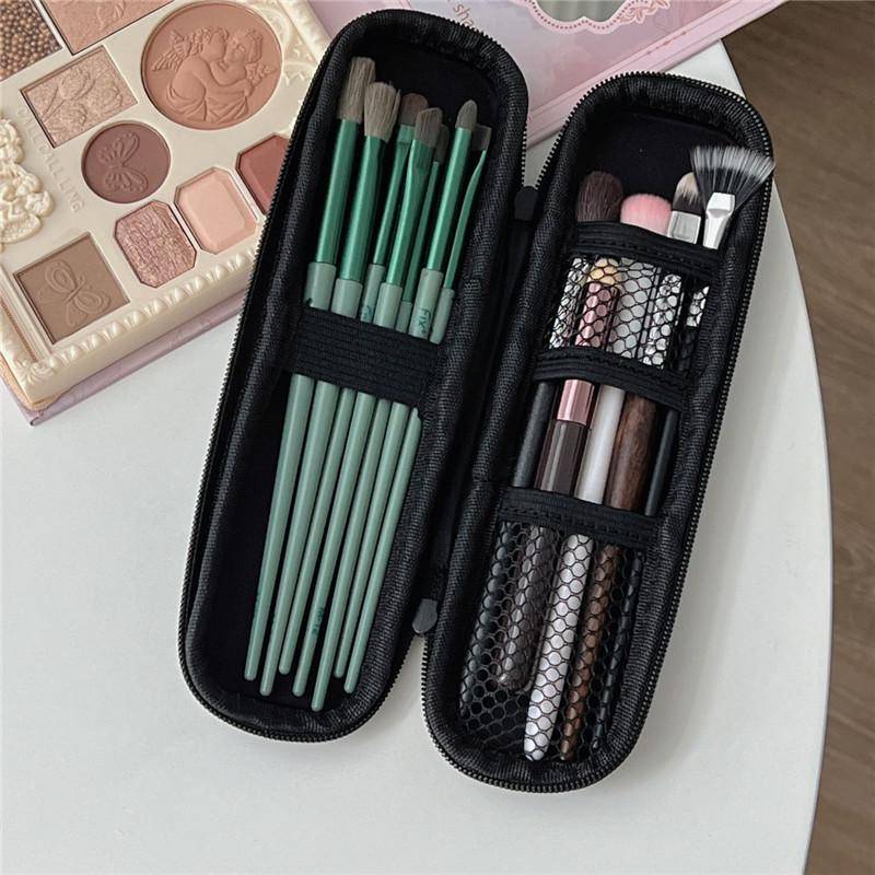 1 stück Schwarze Kosmetiktasche Wasserdicht Doppelreißverschluss Make-Up Pinsel Etui Frauen Aufbewahrungstaschen Tragbare Reise Pinselhalter Make-Up Etui S schwarz von Joom DACH