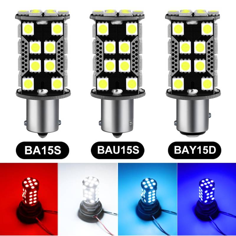 1 stücke 1156 BA15S P21W Led-lampe BAU15S PY21W 1200LM Auto Blinker Lampe 1157 PY21W BAY15D 40SMD 5050 Chips Auto lampe Lampen 12V BAU15S PY21W hellblaue von Joom DACH