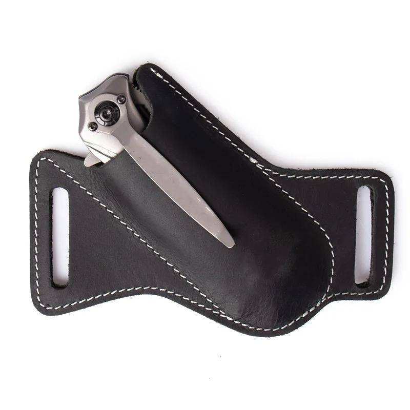 1 stücke Leder Anti-kratz Lagerung Scheide Klapp Flick Messer Taille Gürtel Clip Halter Tasche Messer Pack Werkzeuge für Camping schwarz von Joom DACH