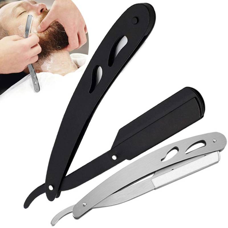 1 stücke Rasieren Barber Tools Edelstahl Manuelle Klapp Haar Rasieren Trimmen Messer Halter Haarschnitt Bart Augenbraue Rasiermesser von Joom DACH