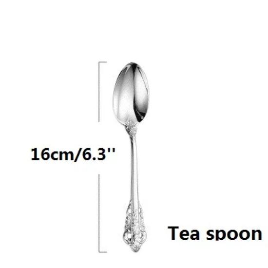 1 stücke Retro Silber Geschirr Vintage Besteck edelstahl Abendessen Messer Gabel Löffel Hochzeit Besteck Weihnachten Westlichen Geschirr von Joom DACH