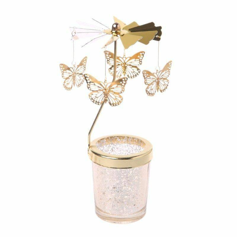 1 stücke Silber Gold Leuchter Rotierenden Romantische Rotation Karussell Teelicht Kerzenhalter Abendessen Hochzeit Bar Party 13 von Joom DACH