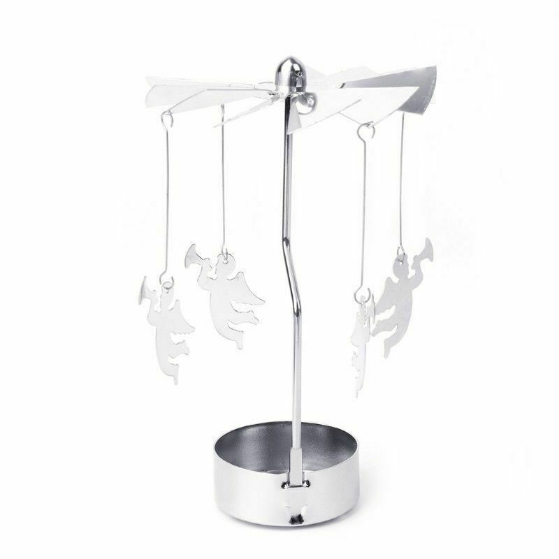 1 stücke Silber Gold Leuchter Rotierenden Romantische Rotation Karussell Teelicht Kerzenhalter Abendessen Hochzeit Bar Party 2 von Joom DACH