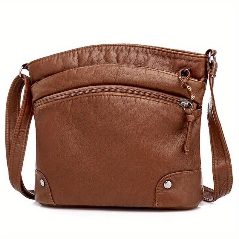 1 x Damen-Handtasche, Tragetasche – mittelgroße Umhängetasche aus weichem Leder – für Frauen – geeignet für den täglichen Gebrauch, zum Einkaufen, für Verabredungen von Joom DACH