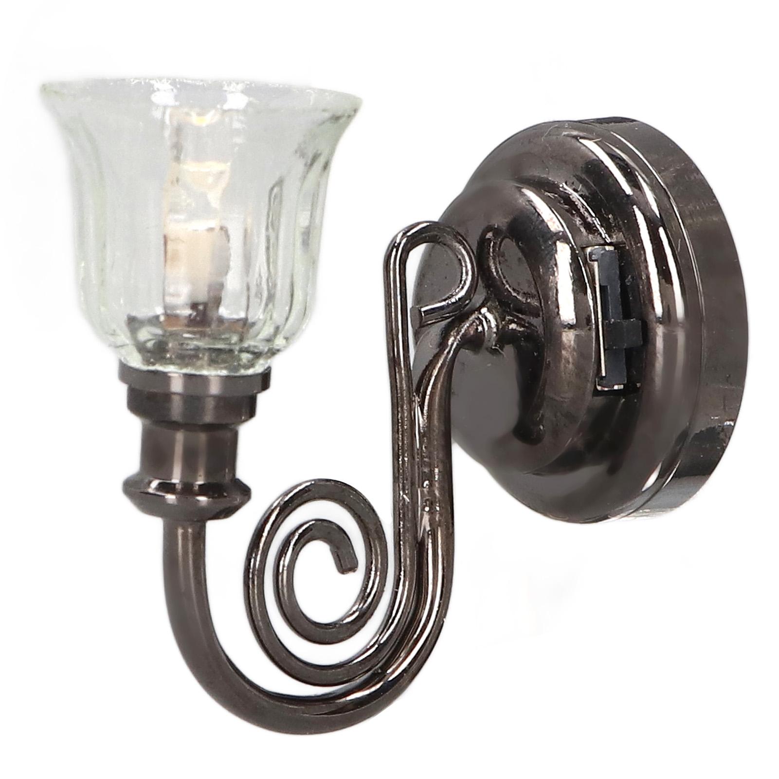 1:12 Puppenhaus Wandleuchte LED Warmes Licht Vintage-Look Metall Puppenhaus Miniatur Wandleuchte mit von Joom DACH