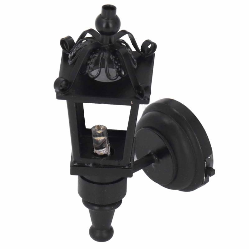 1:12 Maßstab Puppenhaus Wandlampe Schwarz Simulation Miniatur LED Wandleuchte Puppenhaus Garten von Joom DACH