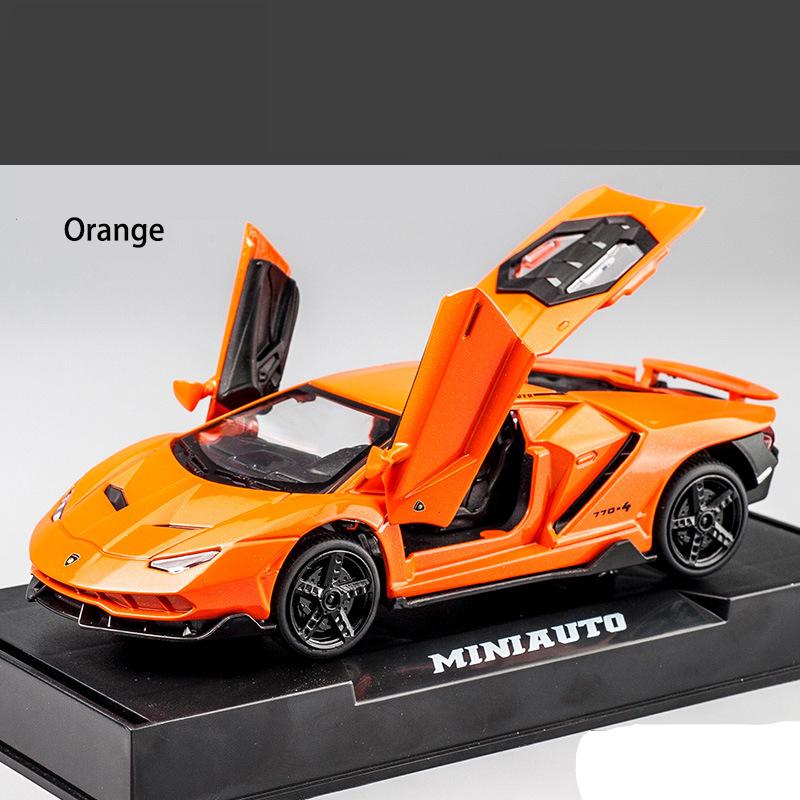 1:32 Lamborghini LP770 Automodell-Spielzeug, mit Ton und Licht, zurückziehbares Auto, Zinklegierung, Spielzeug für Kinder, Jungen, Mädchen, Geschenk 15.4*6.7*4cm orange von Joom DACH