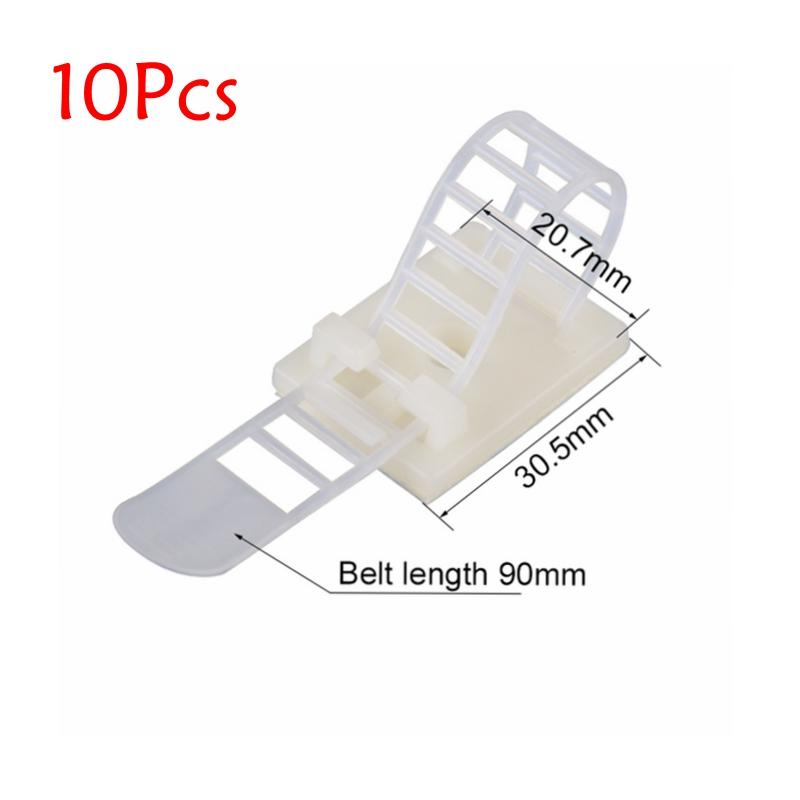 10/20 Stück Kabelbinderhalterung, verstellbare Clips, selbstklebender Gurt, Fixhalter, Kunststoff, Netzwerkdraht, Netzkabel, Auto-Organizer, Klemme 10Pcs weiß von Joom DACH