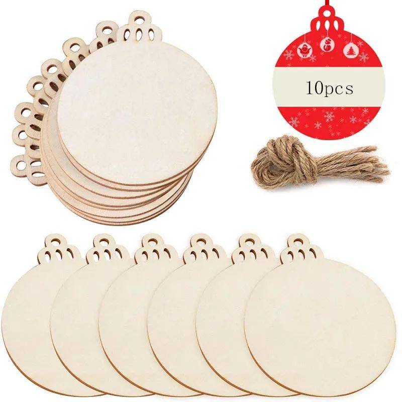 10/20Pcs Weihnachten Holz Scheiben DIY Weihnachten Baum Hängen Anhänger Dekoration Für Kinder DIY Handwerk Weihnachten Ornamente von Joom DACH