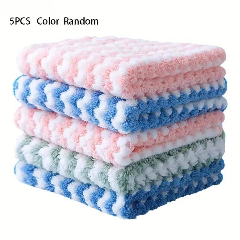 10/5/1Pcs Küche Reinigung Lappen Korallen Fleece Dish Waschen Tuch Super Saugfähigen Scheuer Pad Trockenen und Nassen Küche Reinigung Handtücher 5PCS von Joom DACH