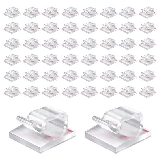 10/50 Stück transparenter Kabelmanagement-Clip, selbstklebend, multifunktionaler Kabelbefestigungsclip, klebriger Kabelhalter, Outdoor-Organizer-Clip für Weihnachtslichterketten 50pcs weiß von Joom DACH