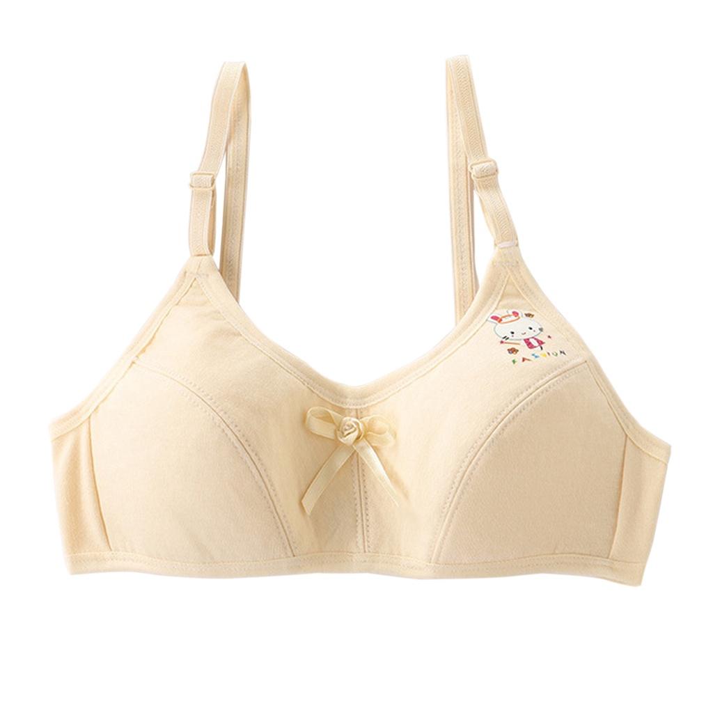 10–12 Jahre Pubertät Mädchen-BH für Kinder, Teenager, Camisole, Baumwolle, Kinder-BH, bügellos, dünn, gepolsterte Unterwäsche one size beige von Joom DACH
