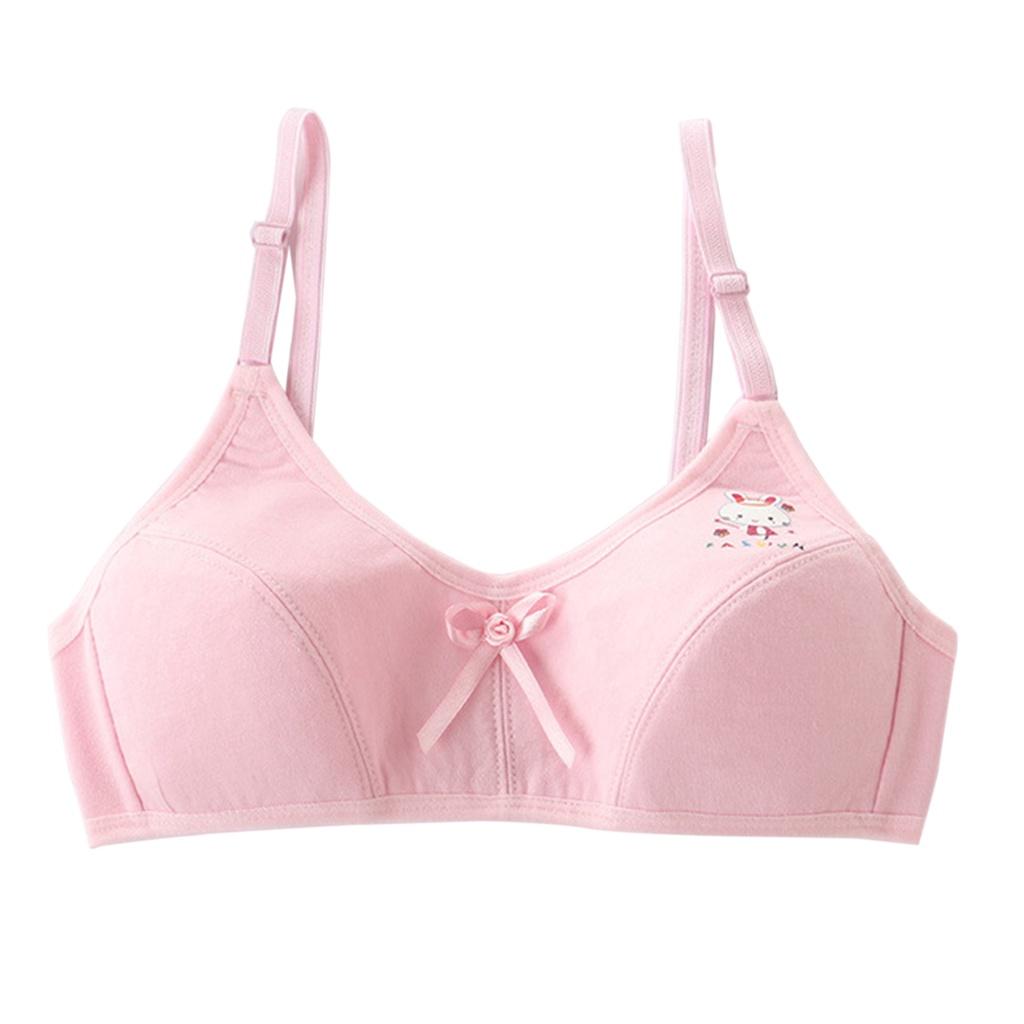 10–12 Jahre Pubertät Mädchen-BH für Kinder, Teenager, Camisole, Baumwolle, Kinder-BH, bügellos, dünn, gepolsterte Unterwäsche one size rosa von Joom DACH