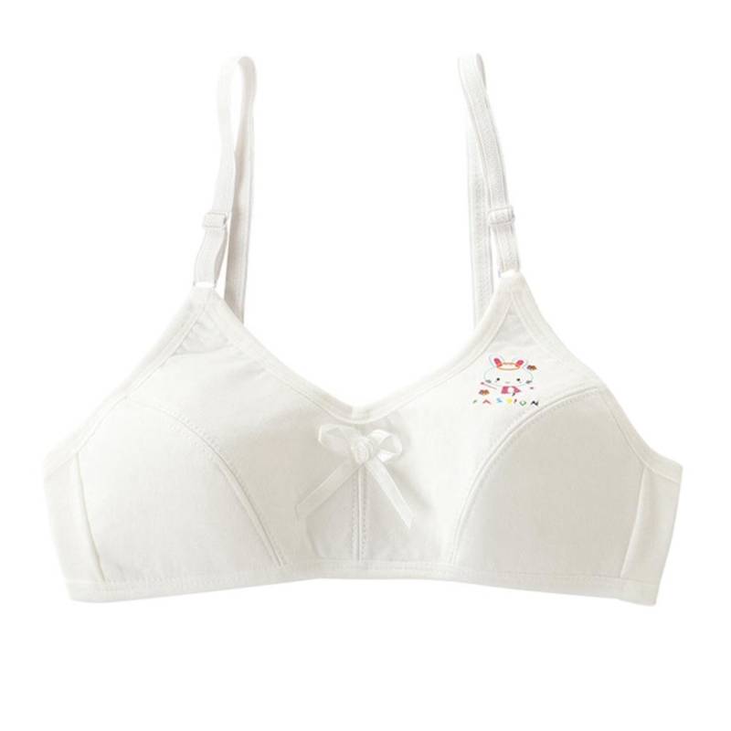 10–12 Jahre Pubertät Mädchen-BH für Kinder, Teenager, Camisole, Baumwolle, Kinder-BH, bügellos, dünn, gepolsterte Unterwäsche one size weiß von Joom DACH