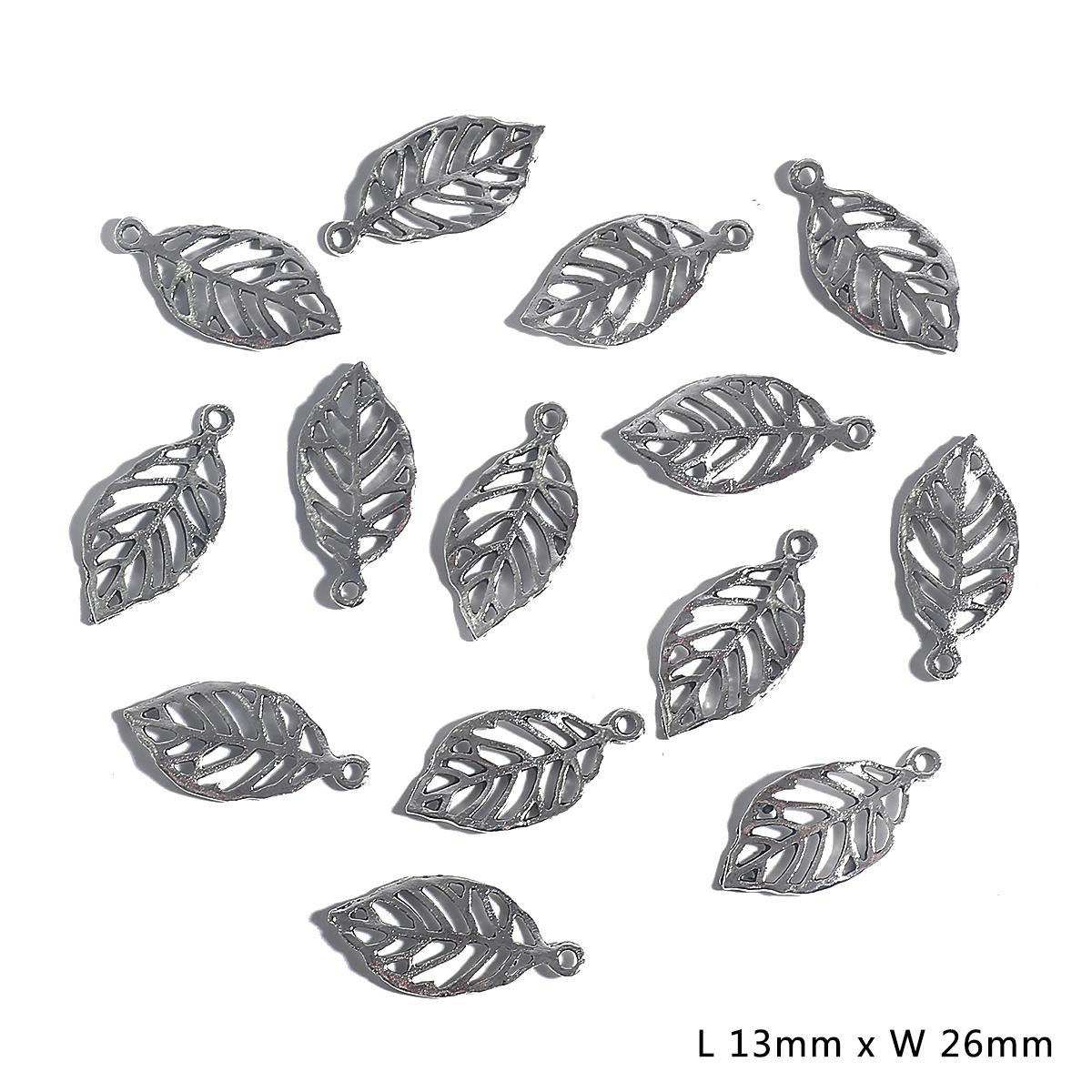 10–50 Stück, 10 Stile, Metall-Zink-Legierung, Blätter-Charms, passend für Schmuckanhänger, Charms 06 13×26mm 20pcs silber von Joom DACH