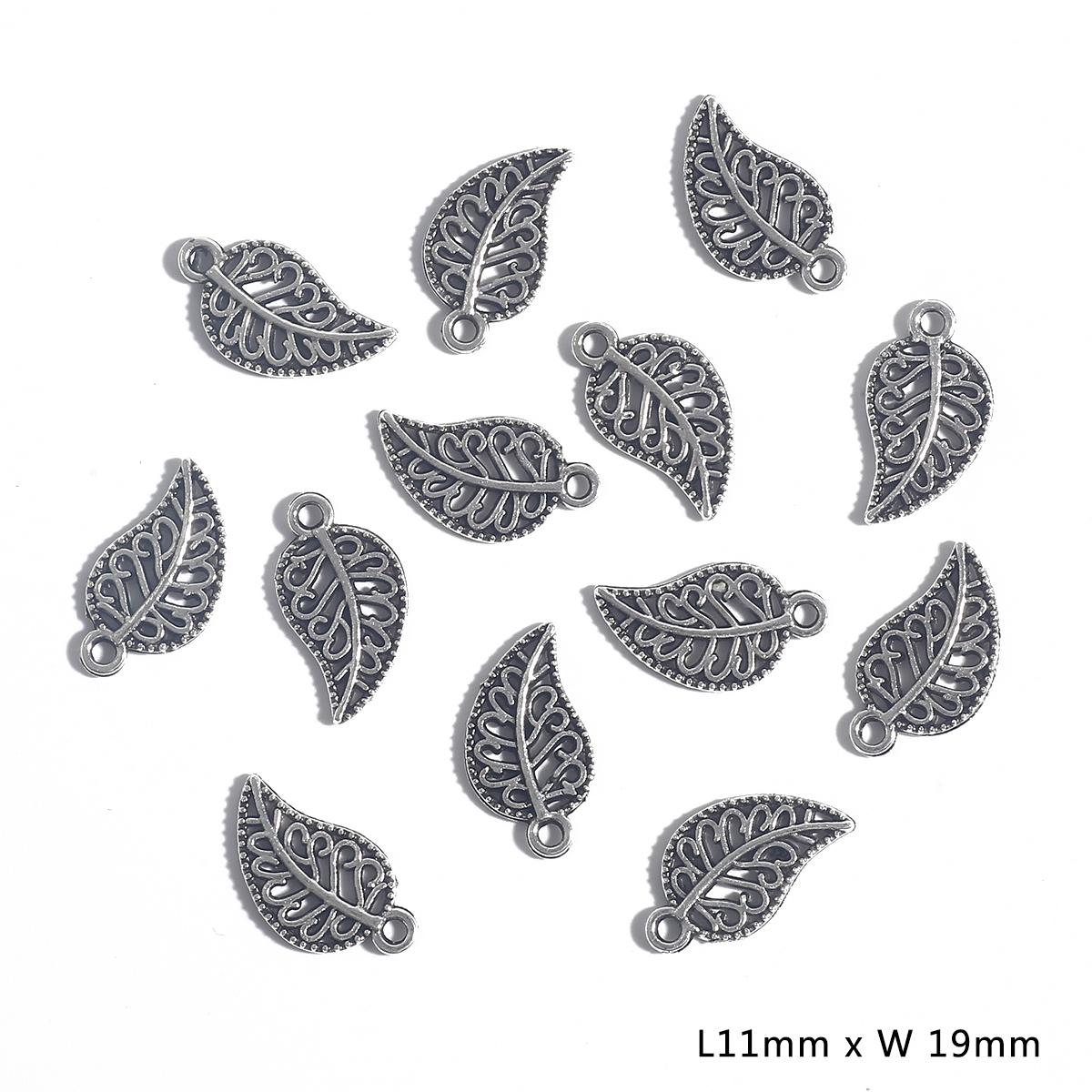 10–50 Stück, 10 Stile, Metall-Zink-Legierung, Blätter-Charms, passend für Schmuckanhänger, Charms 10 11×19mm 30pcs silber von Joom DACH