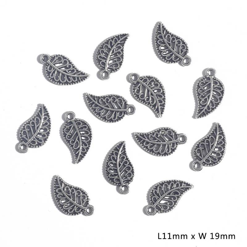 10–50 Stück, 10 Stile, Metall-Zink-Legierung, Blätter-Charms, passend für Schmuckanhänger, Charms 10 11×19mm 30pcs silber von Joom DACH
