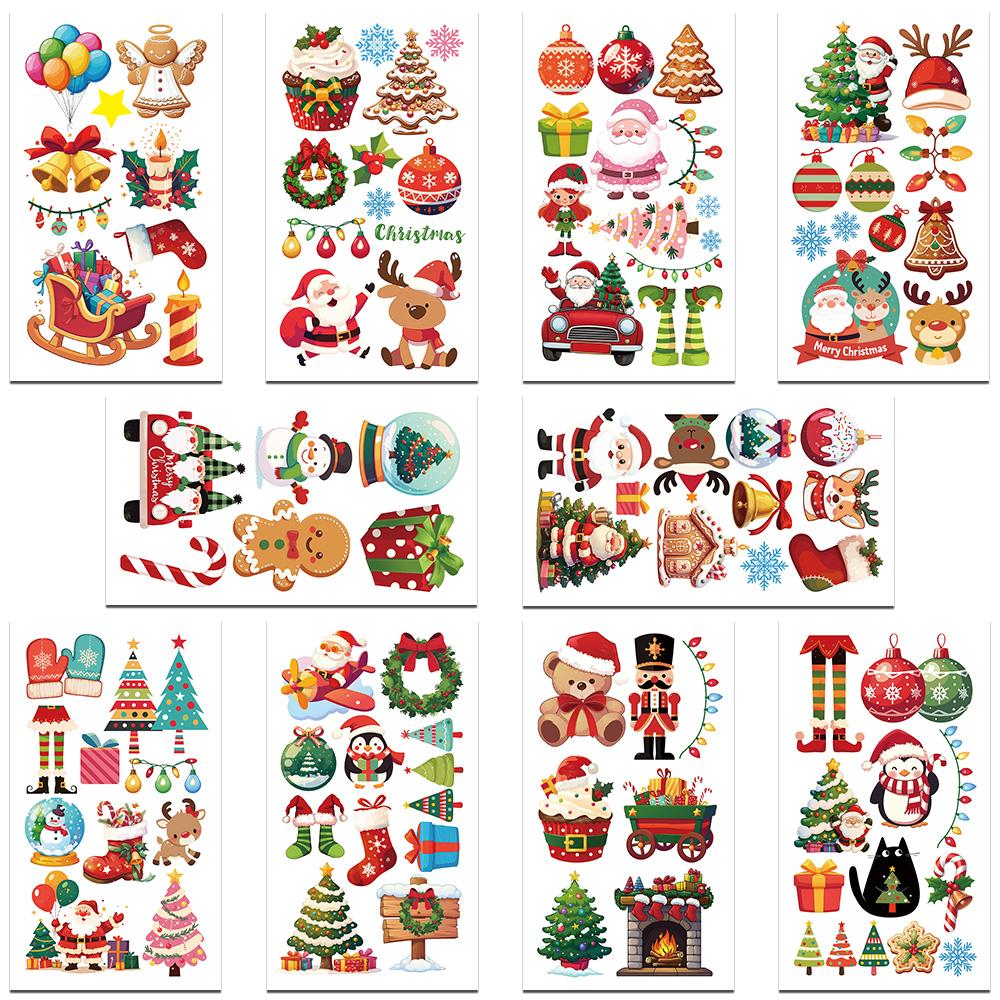 10 Blätter Cartoon Weihnachten Tattoo Aufkleber für Gesicht Arm Körper temporäre gefälschte wasserdichte Tattoo Aufkleber Kinder Festival Geschenke von Joom DACH