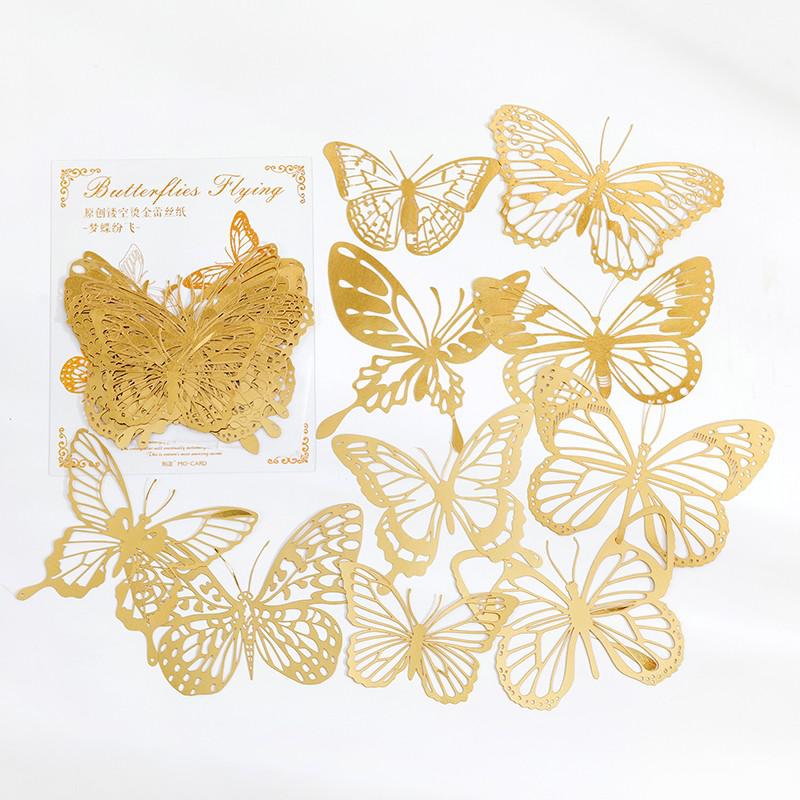 10 Blatt Goldsplitter-Spitzenmaterial Papier Junk Journal Planer Bastelpapier Scrapbooking Vintage Dekorative Diy Bastel-Fotoalben E von Joom DACH