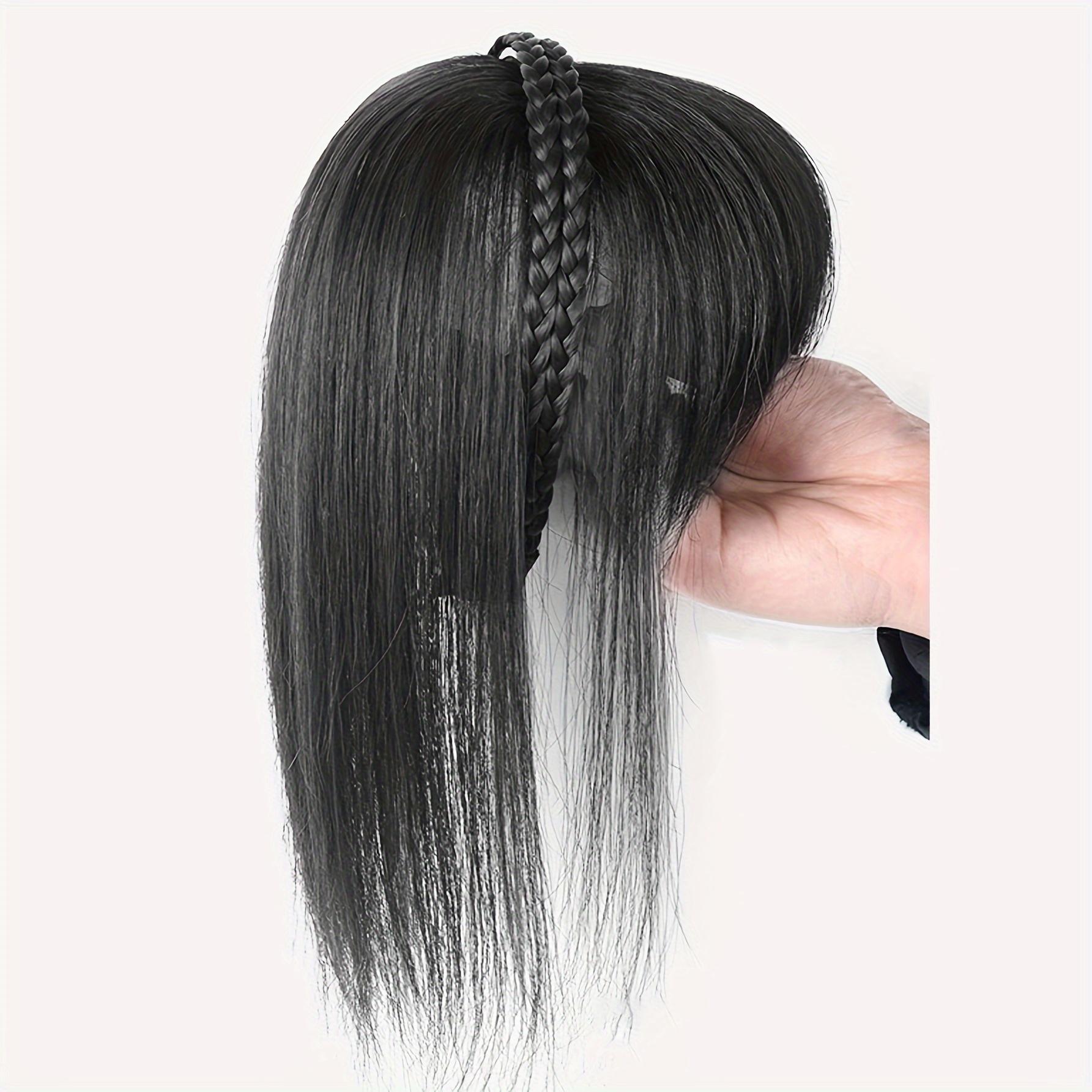 10  Damen Kunsthaar geflochtenes Stirnband Haarteil, Haarteile zum Anklipsen, Haarverlängerungen Wiglets mit Pony, gedrehtes Zopfhaar von Joom DACH